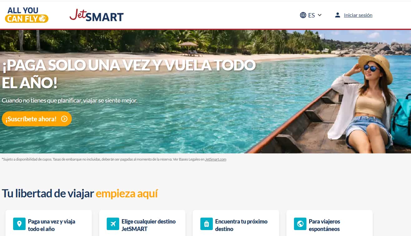 JetSMART All You Can Fly: vuelos ilimitados por 12 meses